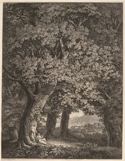 Paisaje italiano con un par de pastores de Johann Heinrich Meyer