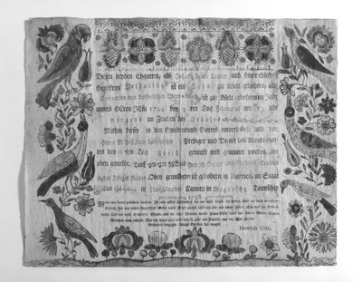 Certificado de nacimiento y bautismo de Johann Heinrich Otto