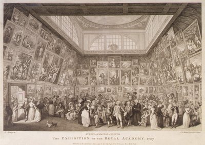 Vista interior de Somerset House mostrando una exposición de la Royal Academy of Arts en 1787 de Johann Heinrich Ramberg