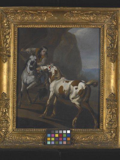Indio domando un caballo (óleo sobre lienzo) de Johann Heinrich Roos