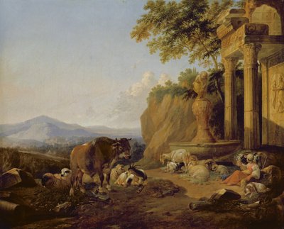 Paisaje con una ruina de Johann Heinrich Roos