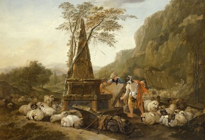 El encuentro de Jacob y Raquel en el pozo de Johann Heinrich Roos