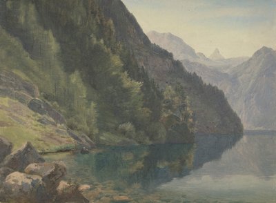 Costa Boscosa en el Lago Königsee de Johann Heinrich Schilbach