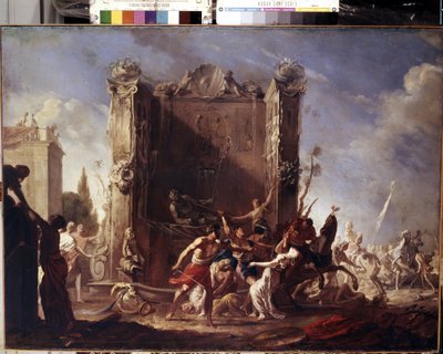 El rapto de las sabinas. Pintura de Johann Heinrich Schoenfeld (1609-1684). Óleo sobre lienzo, 98,5 x 134 cm, hacia 1630-1640. Arte alemán, arte barroco. Museo del Hermitage, San Petersburgo. de Johann Heinrich Schonfeldt