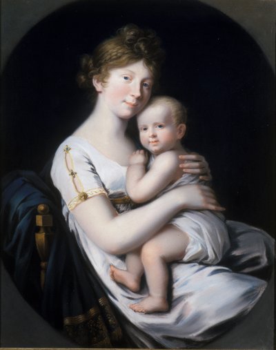 Princesa heredera Luise von Preussen con el príncipe heredero Friedrich Wilhelm IV, 1796 de Johann Heinrich Schroder