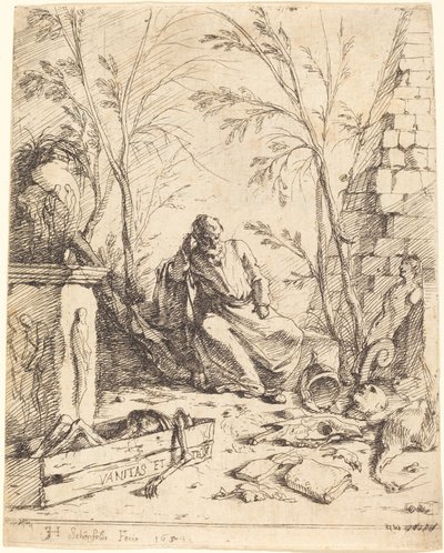 Demócrito Meditando de Johann Heinrich Schönfeld