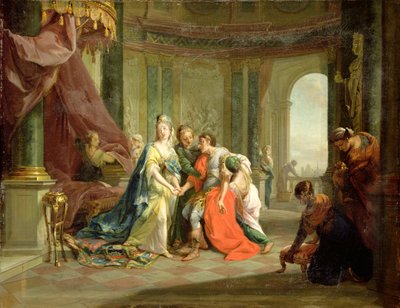 Antonio, mortalmente herido, con Cleopatra, c.1797-99 de Johann Heinrich Tischbein