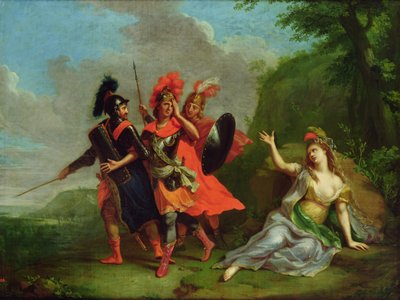 Carlo y Ubaldo arrebatan a Rinaldo de los brazos de Armida, 1783 de Johann Heinrich Tischbein