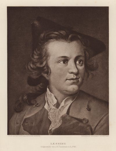 Gotthold Ephraim Lessing, dramaturgo y filósofo alemán (litografía) de Johann Heinrich Tischbein