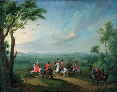 Landgravess Philippine cazando garzas de Johann Heinrich Tischbein