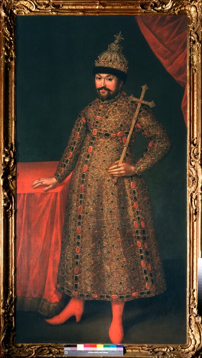 Retrato del zar de Rusia Michel I Fiodorovitch Romanov (1596-1645) (Retrato del zar Michail I Fyodorovich de Rusia) - Pintura de Johan Heinrich Wedekind (1674-1736), huile sur toile de Johann Heinrich Wedekind