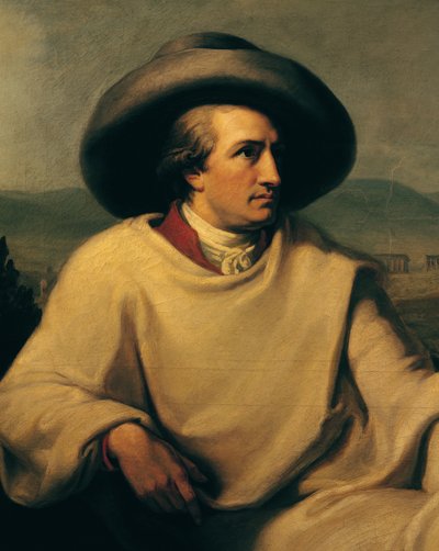 Johann Wolfgang von Goethe (1749-1832) en la Campagna, c.1790 (detalle) de Johann Heinrich Wilhelm Tischbein