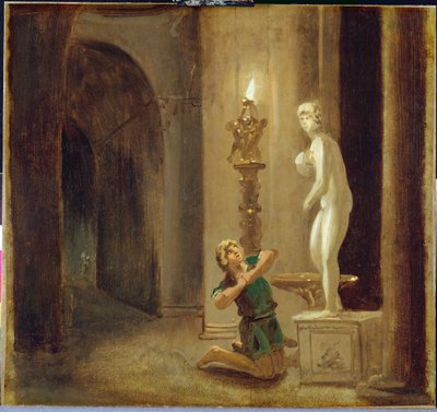 Pigmalión ante la estatua de Venus, c.1800 de Johann Heinrich Wilhelm Tischbein