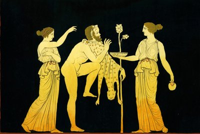 Dos ménades ofrecen vino a Dionisos c.1796 de Johann Heinrich Wilhelm Tischbein