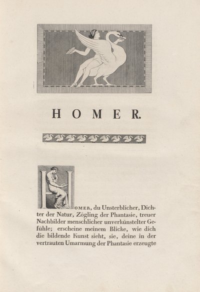 Homero Dibujado Según los Antiguos de Johann Heinrich Wilhelm Tischbein for authors Homer and Christian Gottlob Heyne
