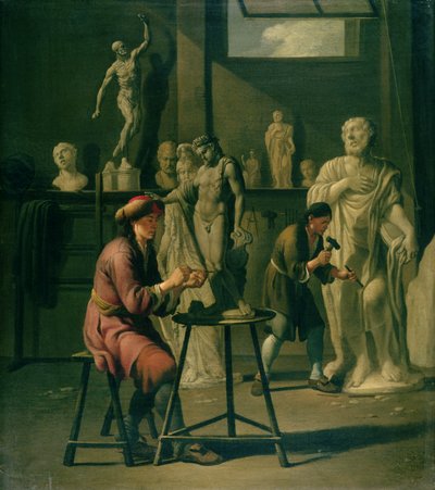 Interior de un estudio de escultores de Johann Heiss