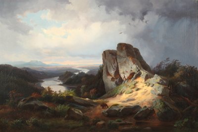 Paisaje del Oeste 1853 (Óleo sobre lienzo) de Johann Herman Carmiencke