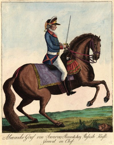 Mariscal de Campo Generalísimo Príncipe Alexander Suvorov 1729-1800, c. 1790 de Johann Hieronymus Loeschenkohl