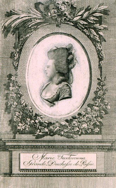 Retrato de la Gran Duquesa María Feodorovna Sophie Dorothea de Wurtemberg 1759-1828, 1781 de Johann Hieronymus Loeschenkohl