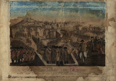 La captura de Ochakov por el Príncipe Grigory Potemkin el 17 de diciembre de 1788, 1788 de Johann Hieronymus Loeschenkohl