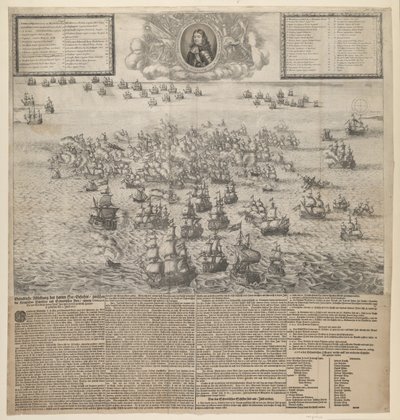 La batalla de Køge Bugt en julio de 1677 de Johann Husman