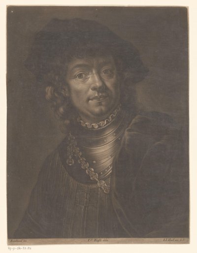 Retrato de Rembrandt van Rijn de Johann Jacob Haid (possibly)