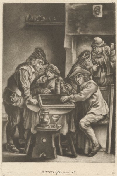Hombres jugando al backgammon de Johann Jacobus Haid