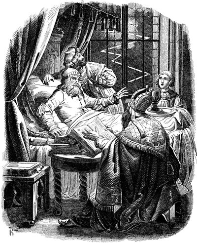 Enrique el León antes de su muerte en Brunswiek Ilustración de la Geschichte des deutschen Volkes por E. Duller, 1840 de Johann Jakob Kirchhoff
