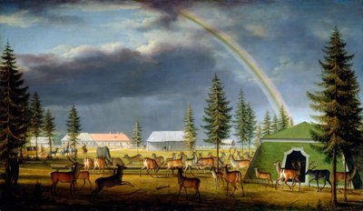 La Menagerie en el Parque del Palacio de Gatchina, 1792 de Johann Jakob Mettenleiter