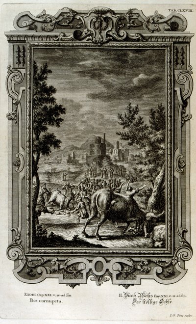 Sacrificar toros salvajes de Johann Jakob Scheuchzer
