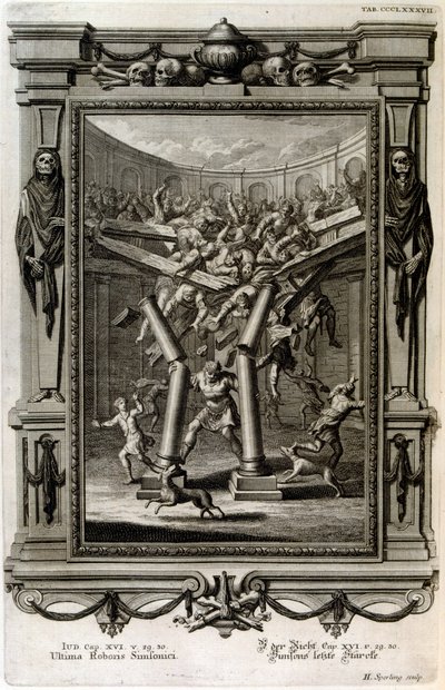 Sansón destruye el templo de Baal de Johann Jakob Scheuchzer