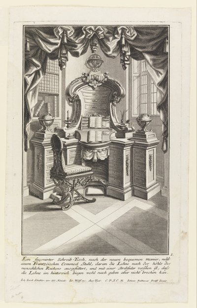 Un Escritorio y Silla de Johann Jakob Schübler