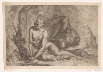 Venus creando agua con una concha Latona sacando agua con una concha de Johann Jakob Thurneysen (I)