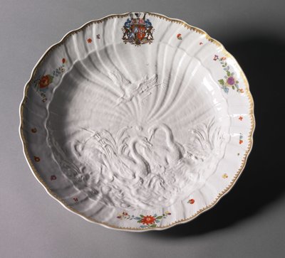 Plato del Servicio del Cisne, fábrica de porcelana de Meissen, Alemania, c.1737-1741 de Johann Joachim (after) Kändler