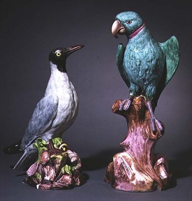 Figuras de Meissen Augustus Rex de un charrán y un periquito de Johann Joachim Kaendler