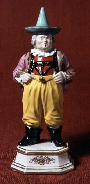 Figura de un bufón de la corte, después de un grabado de Boetius, Meissen, mediados del siglo XVIII de Johann Joachim Kaendler