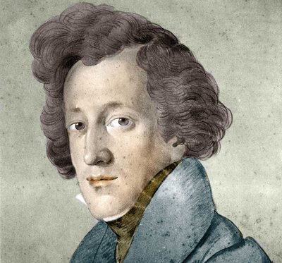 Retrato de Felix Mendelssohn Bartholdy (1809-1847), compositor y director alemán. Ilustración del dibujo de Johann Joseph Schmeller. de Johann Joseph Schmeller