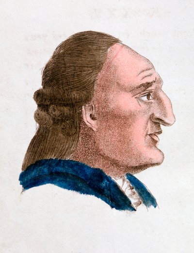 Las características faciales de una persona de temperamento fogoso y apasionado, 1808 de Johann Kaspar Lavater