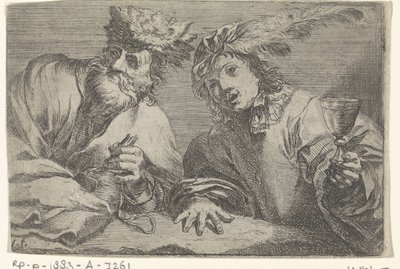 Viejo y joven en una mesa de Johann Liss