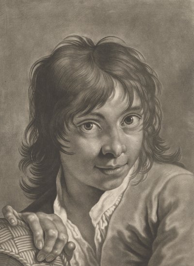 Retrato de un niño con una cesta de Johann Lorenz Haid