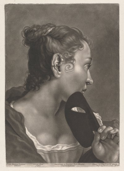 Retrato de mujer con máscara de Johann Lorenz Haid