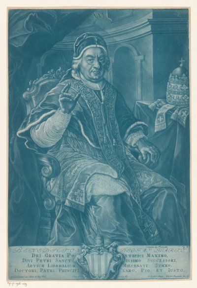 Retrato de Benedicto XIV de Johann Lorenz Rugendas (II)