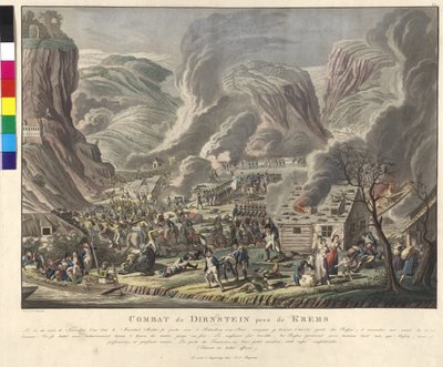 Batalla de Duernstein 1805 (aguafuerte y aguatinta) de Johann Lorenz Rugendas