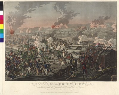 Batalla de Hohenlinden (Linden) el 3 de diciembre de 1800 (aguafuerte y aguatinta) de Johann Lorenz Rugendas