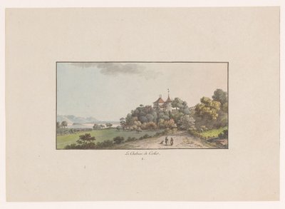 Vista del Castillo de Cerlier en Erlach
Le Chateau de Cerlier (título en el objeto)
Gezichten op Zwitserland (título de la serie)
Colección de algunas vistas dibujadas en Suiza a partir de la naturaleza (título de la serie) de Johann Ludwig Aberli