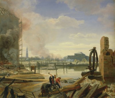 Hamburgo después del incendio de 1842 de Johann Martin Gensler
