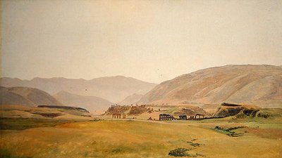 Un paisaje de Campagna de Johann Martin von Rohden