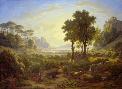 Paisaje italiano al atardecer de Johann Martin von Rohden