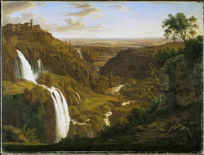 Cascada cerca de Tivoli, Italia de Johann Martin von Rohden