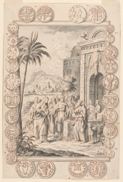 Estudio para Abimelec reprende a Sara, Placa 81, Physica Sacra de Johann Melchior Füssli